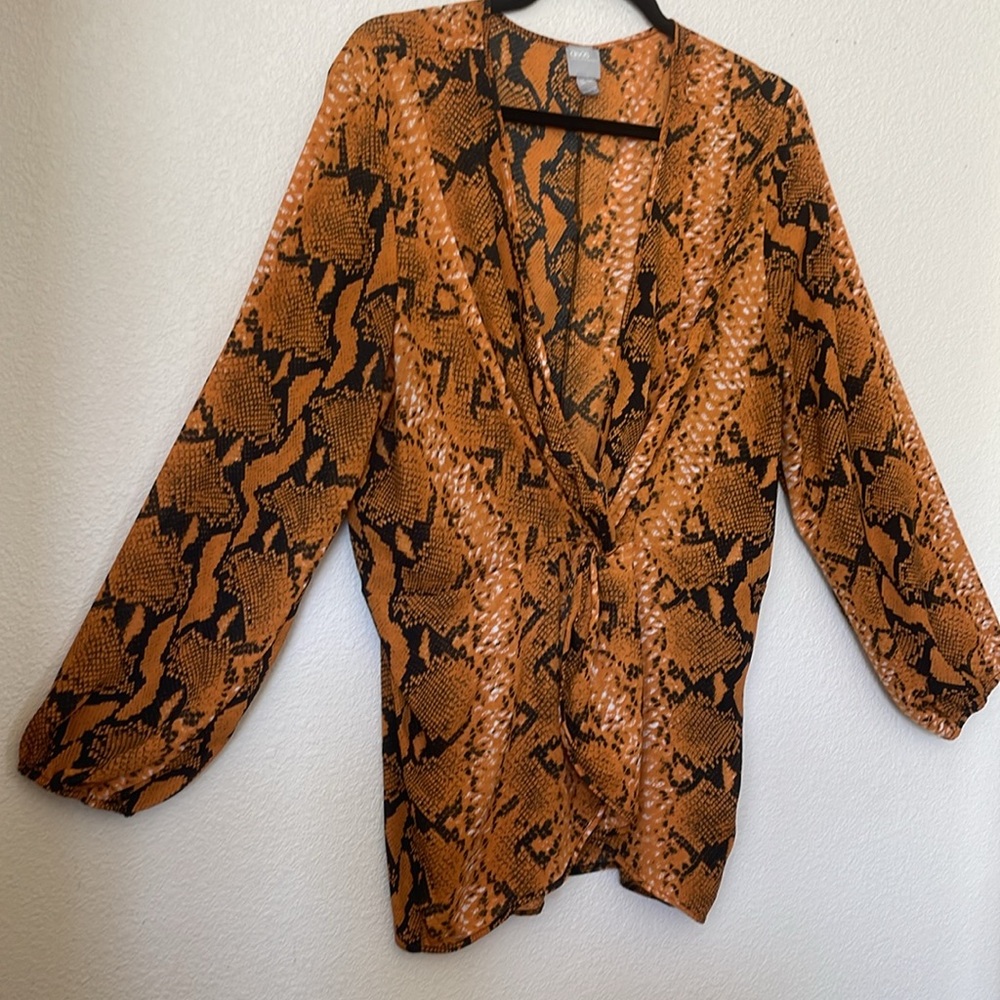 ASOS Orange Snake Twist front top Size 16